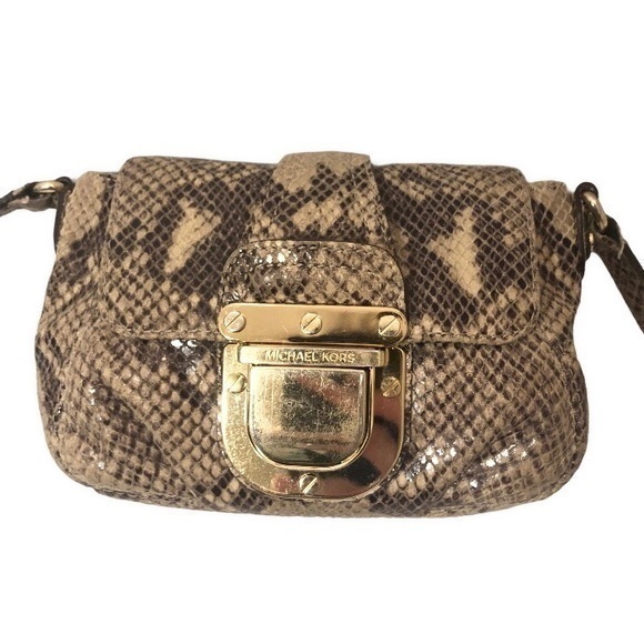 Michael kors snakeskin embossed crossbody bag